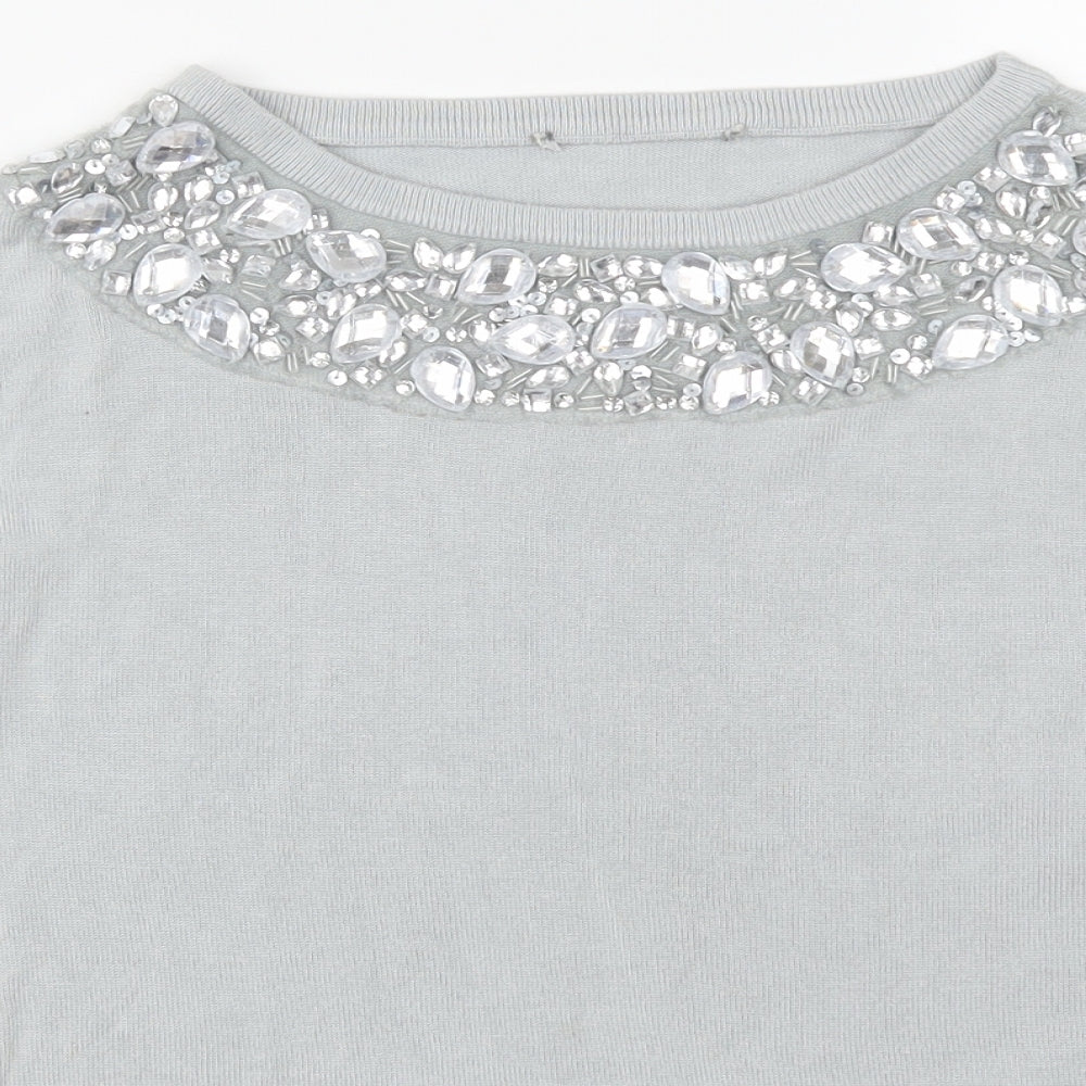 Oasis Womens Grey   Pullover Jumper Size M