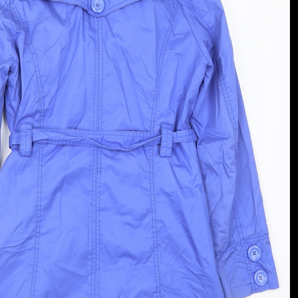 Papaya Womens Blue   Trench Coat Coat Size 12