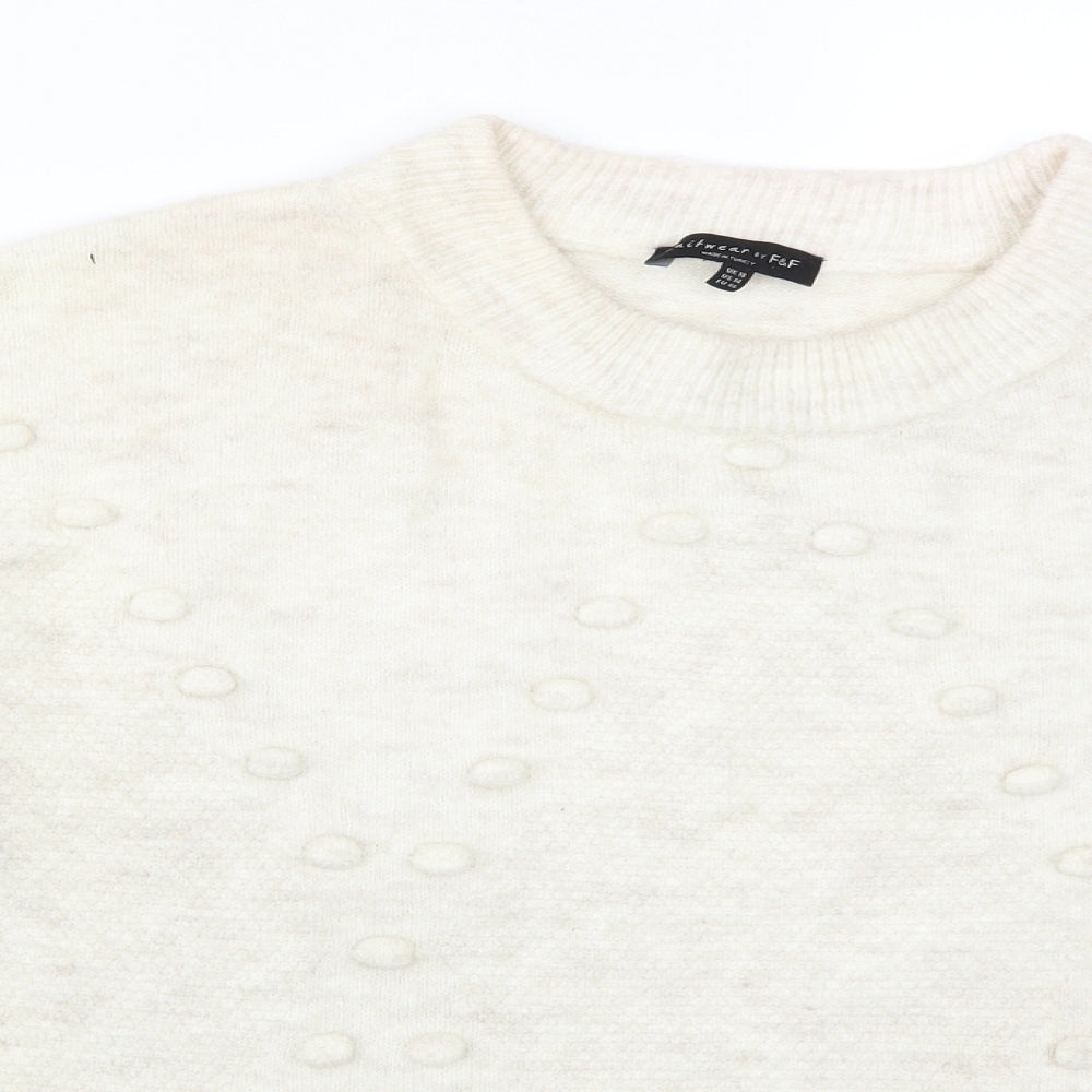 F&F Womens Beige  Knit Pullover Jumper Size 18