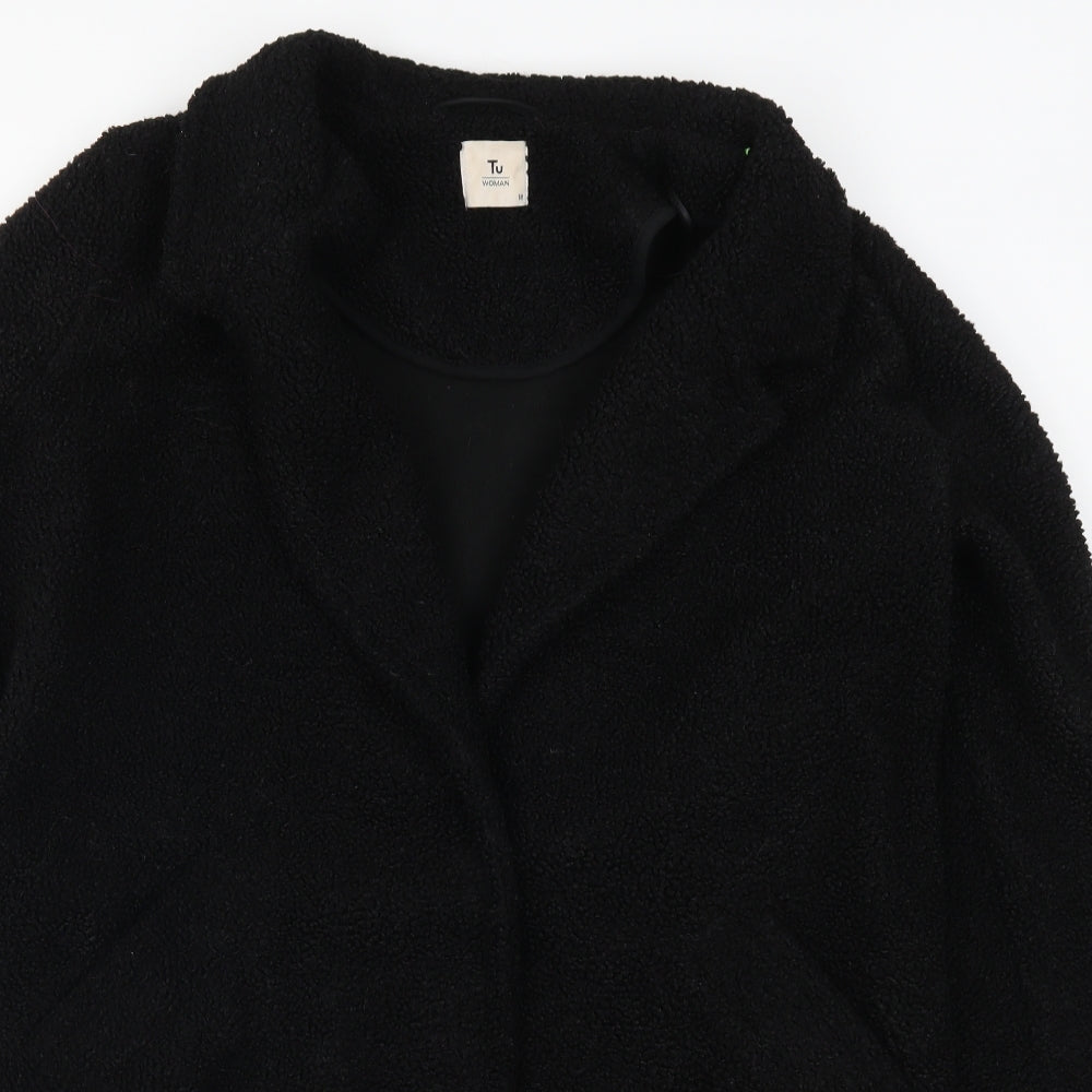 TU Womens Black   Overcoat Coat Size 18