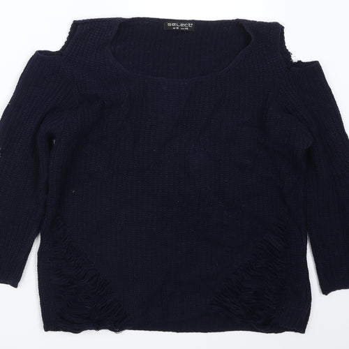 Select Womens Blue   Pullover Jumper Size 18  - Distressed Look