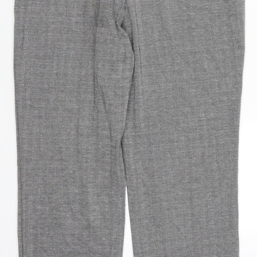 Marks and Spencer Womens Grey Herringbone  Trousers  Size 12 L28 in