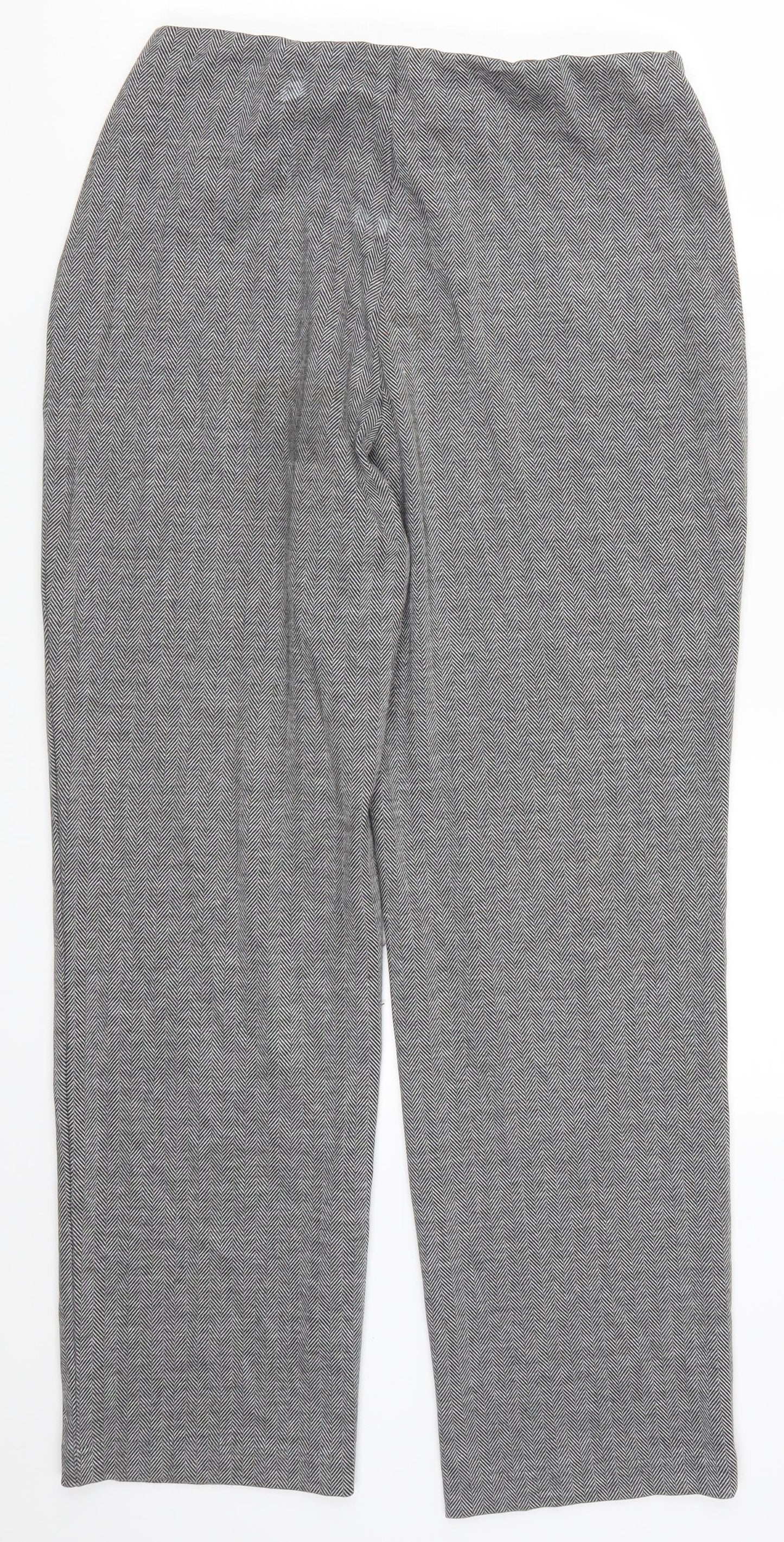 Marks and Spencer Womens Grey Herringbone  Trousers  Size 12 L28 in