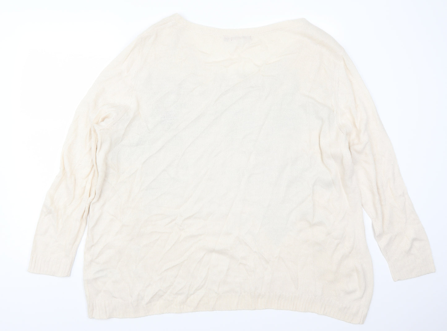 Joe Browns Womens Beige Floral  Pullover Jumper Size 28