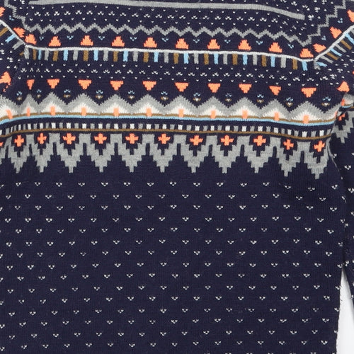 Marks and Spencer Boys Blue Geometric  Pullover Jumper Size 7-8 Years