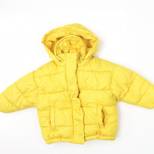 NEXT Girls Yellow   Basic Coat Coat Size 4 Years