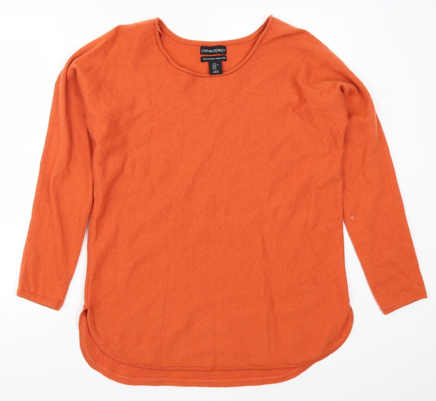 Cynthia Rowley Womens Orange   Pullover Jumper Size XL