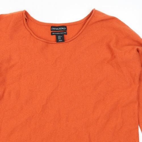 Cynthia Rowley Womens Orange   Pullover Jumper Size XL