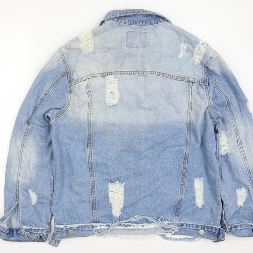 Preworn Womens Blue  Denim Jacket  Size S  - Distressed Look