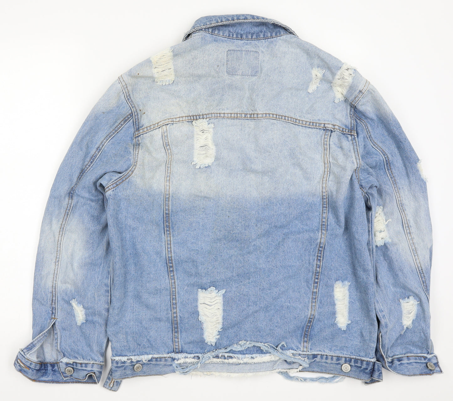 Preworn Womens Blue  Denim Jacket  Size S  - Distressed Look