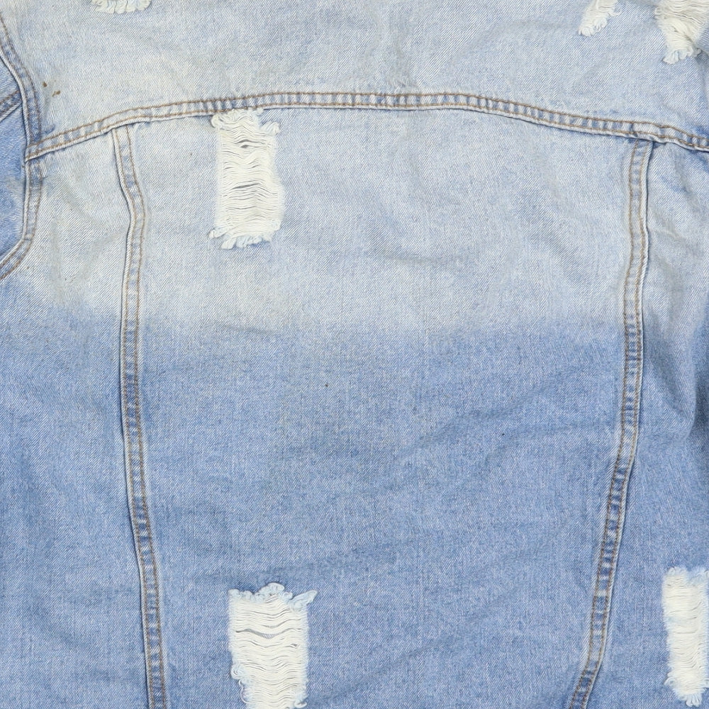 Preworn Womens Blue  Denim Jacket  Size S  - Distressed Look