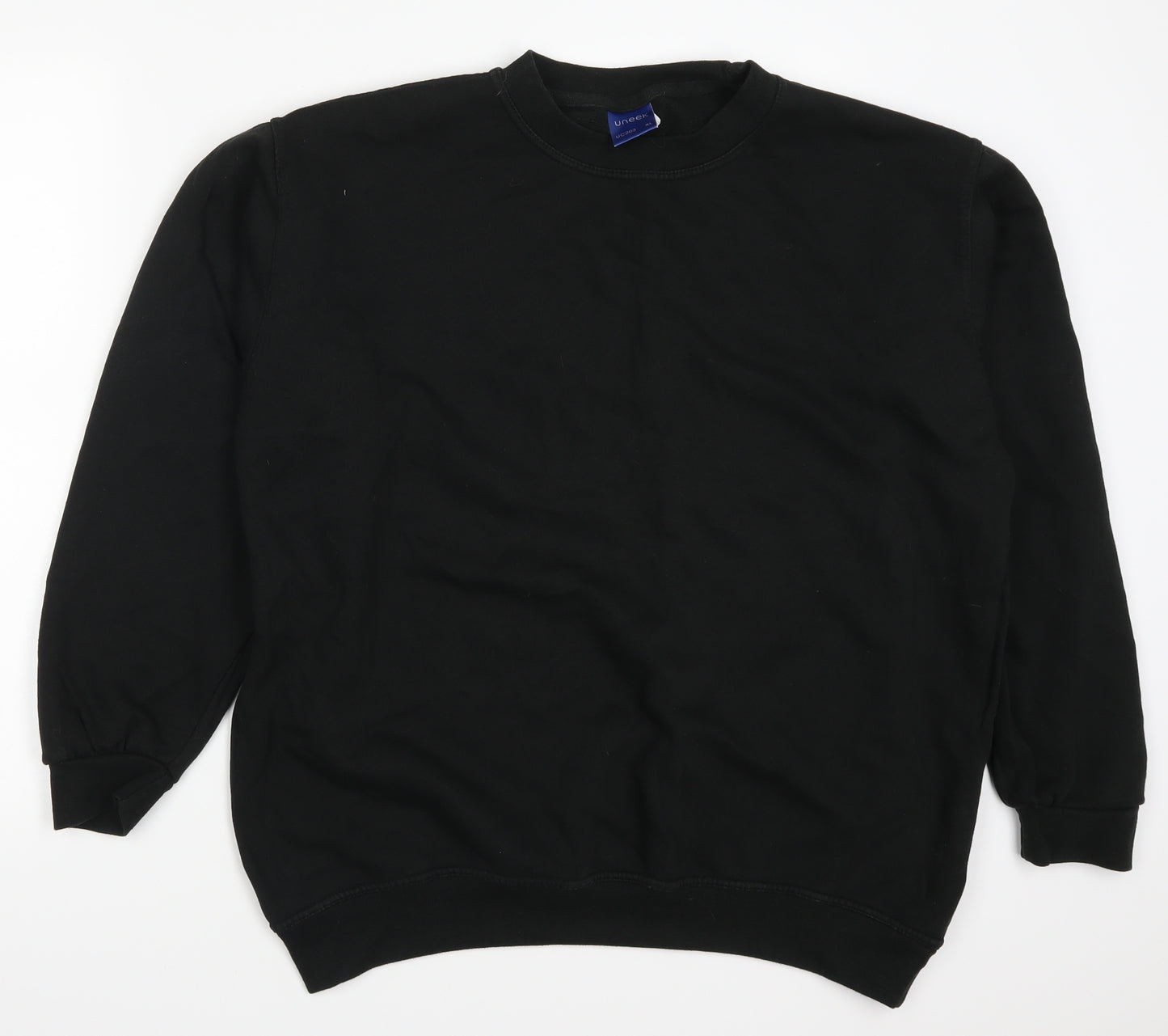 Uneek Mens Black   Pullover Sweatshirt Size XL