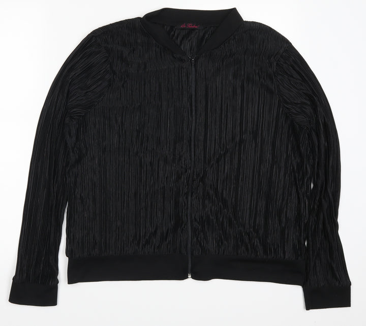 So Fabulous Womens Black Jacket Size 16 - Crinkle Effect