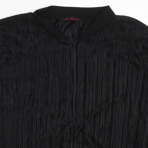 So Fabulous Womens Black   Jacket  Size 16  - Crinkle Effect