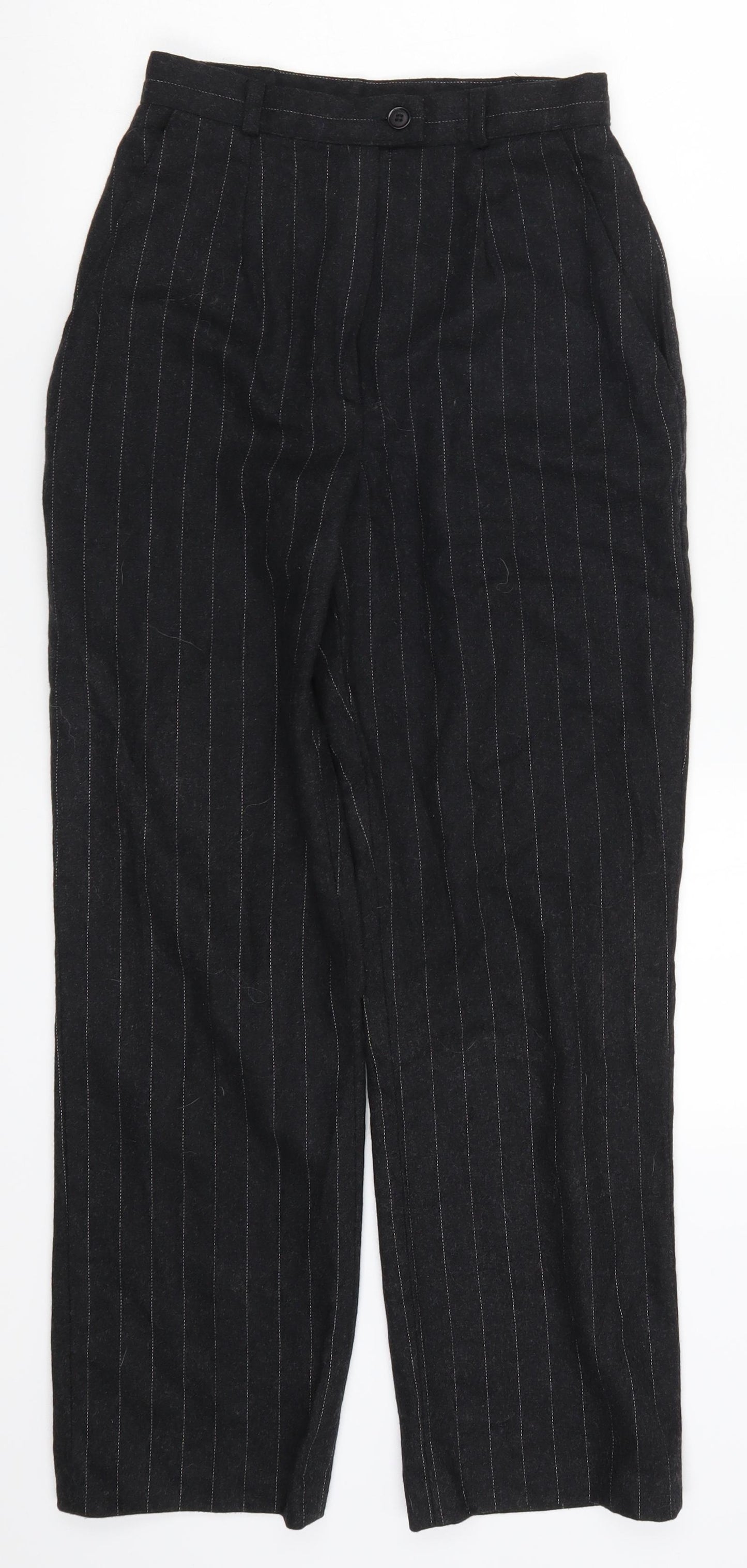 Preworn Womens Grey Striped  Trousers  Size 10 L26 in
