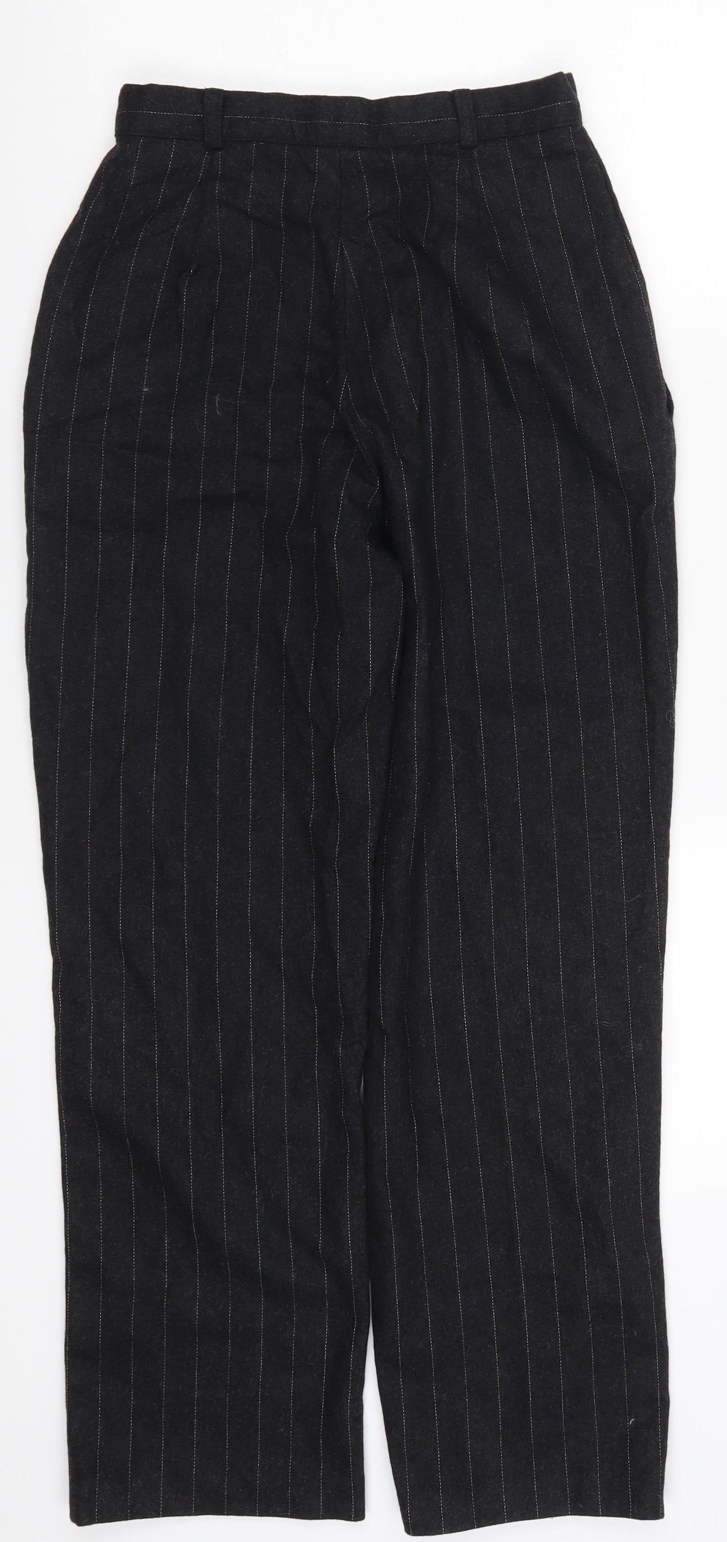 Preworn Womens Grey Striped  Trousers  Size 10 L26 in