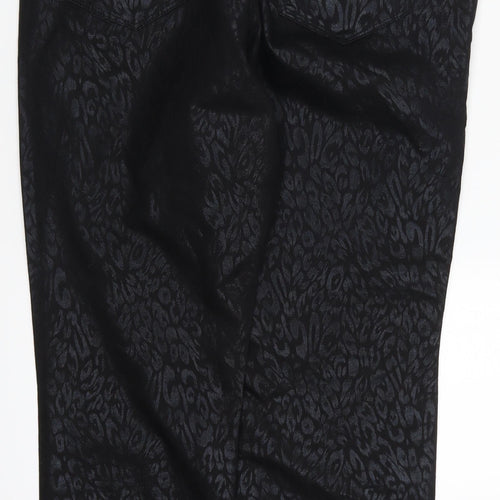 Preworn Womens Black Animal Print Denim Jegging Jeans Size 32 in L29 in