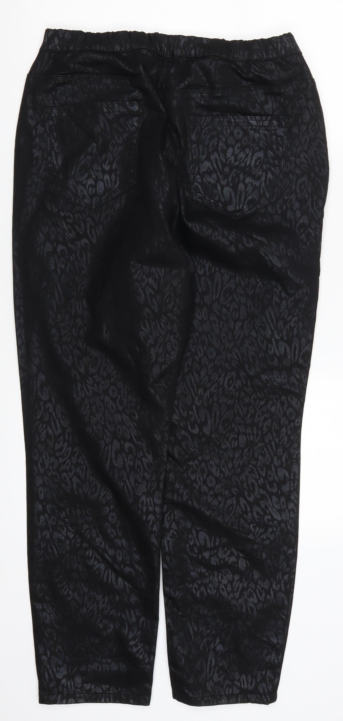 Preworn Womens Black Animal Print Denim Jegging Jeans Size 32 in L29 in