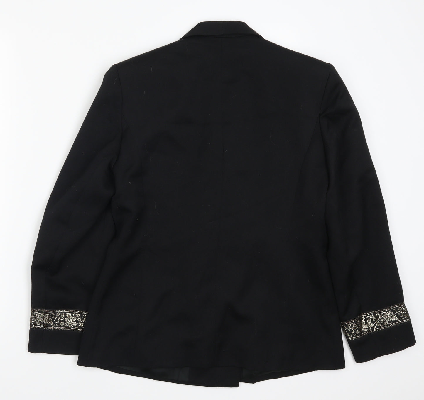 Precis Womens Black   Jacket Suit Jacket Size 10  - Embroidered Sleeve Detail