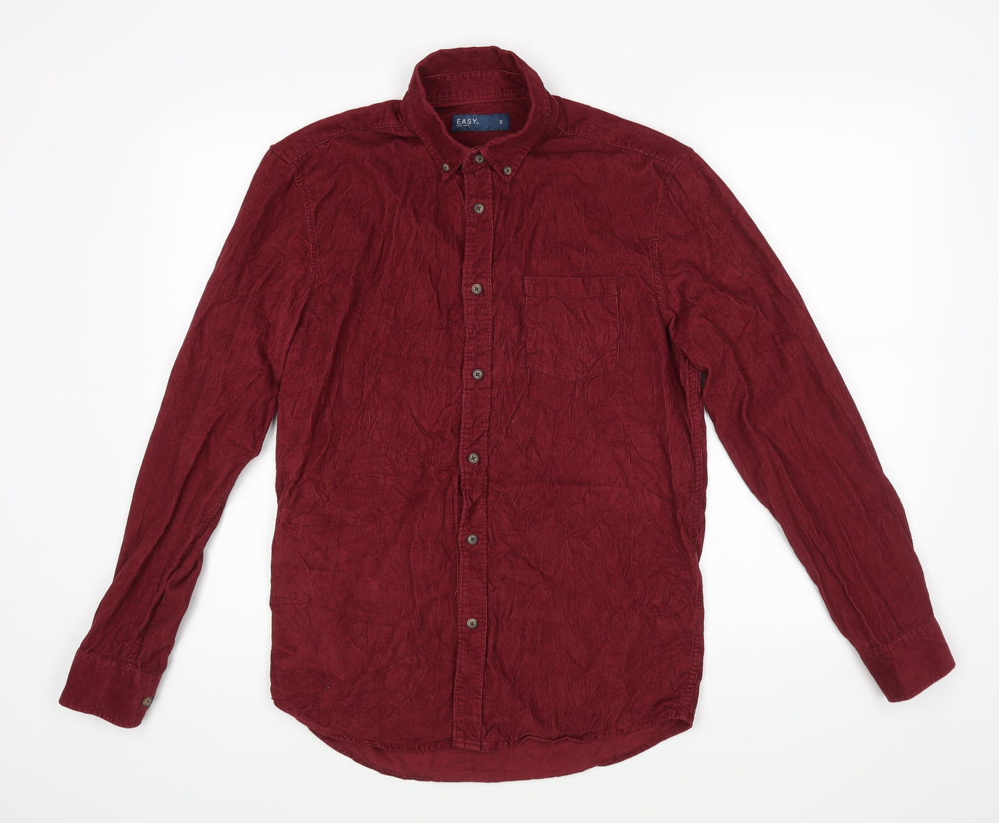 Easy Mens Red    Button-Up Size S