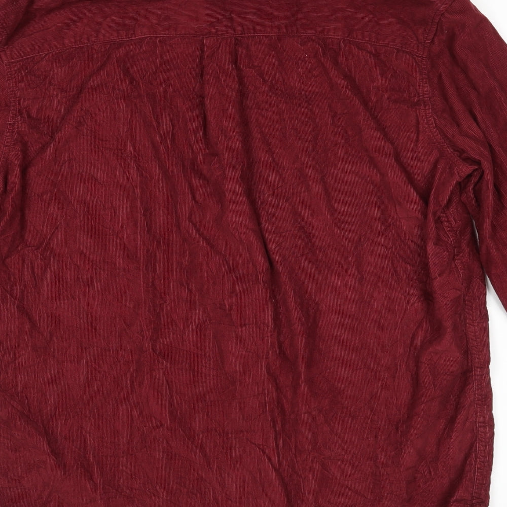 Easy Mens Red    Button-Up Size S