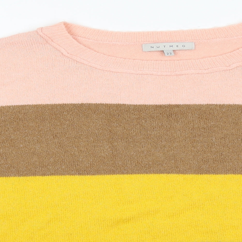 Nutmeg Womens Multicoloured Striped  Pullover Jumper Size 22
