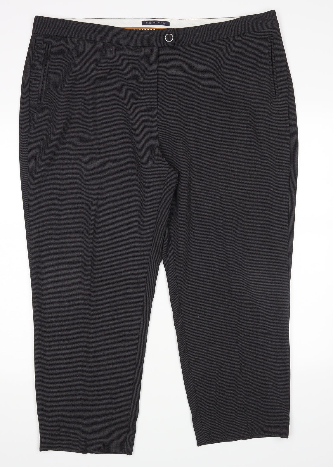 M&S Womens Grey   Trousers  Size 22 L26.5 in