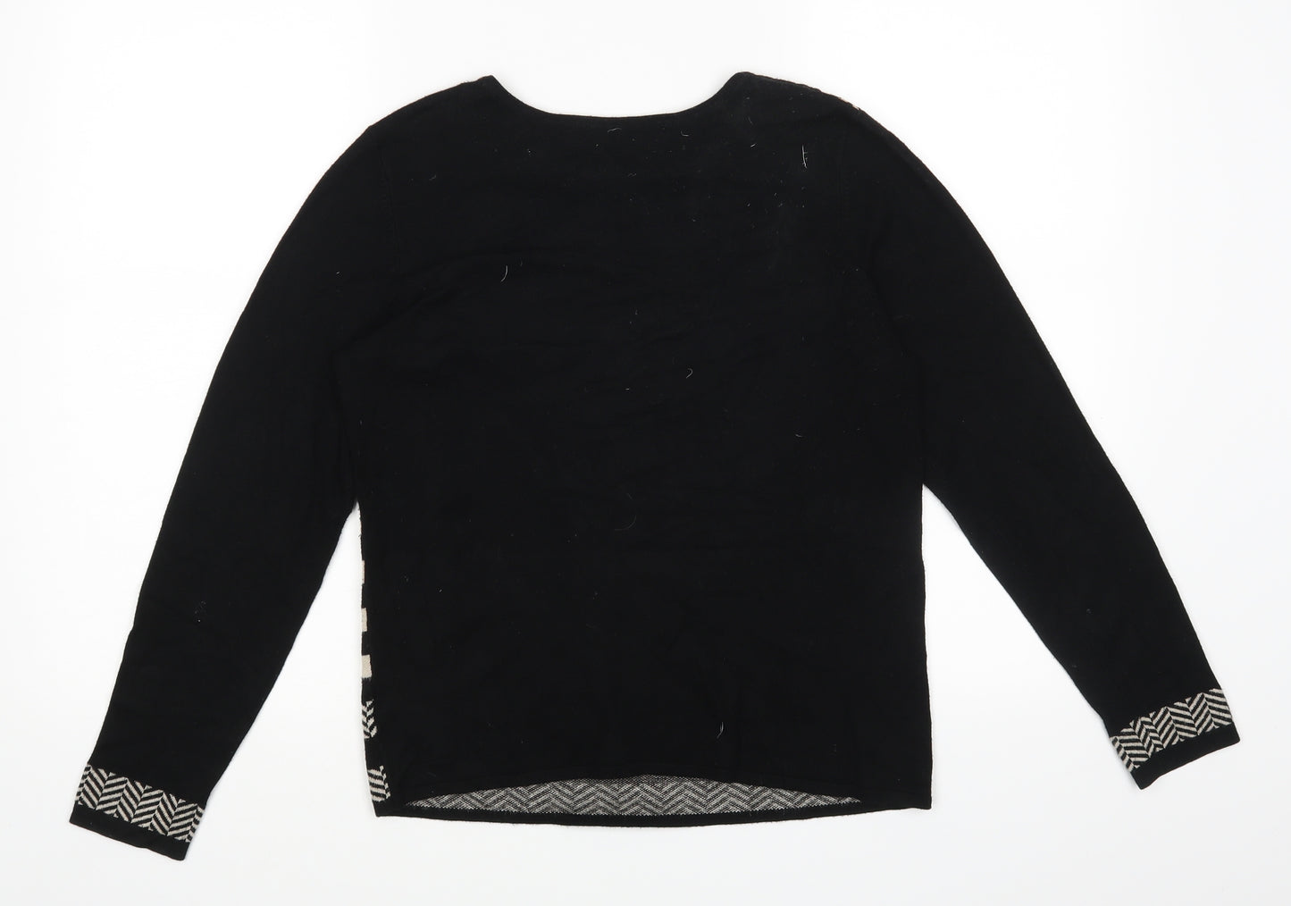 Principles Womens Black Striped  Basic T-Shirt Size 12