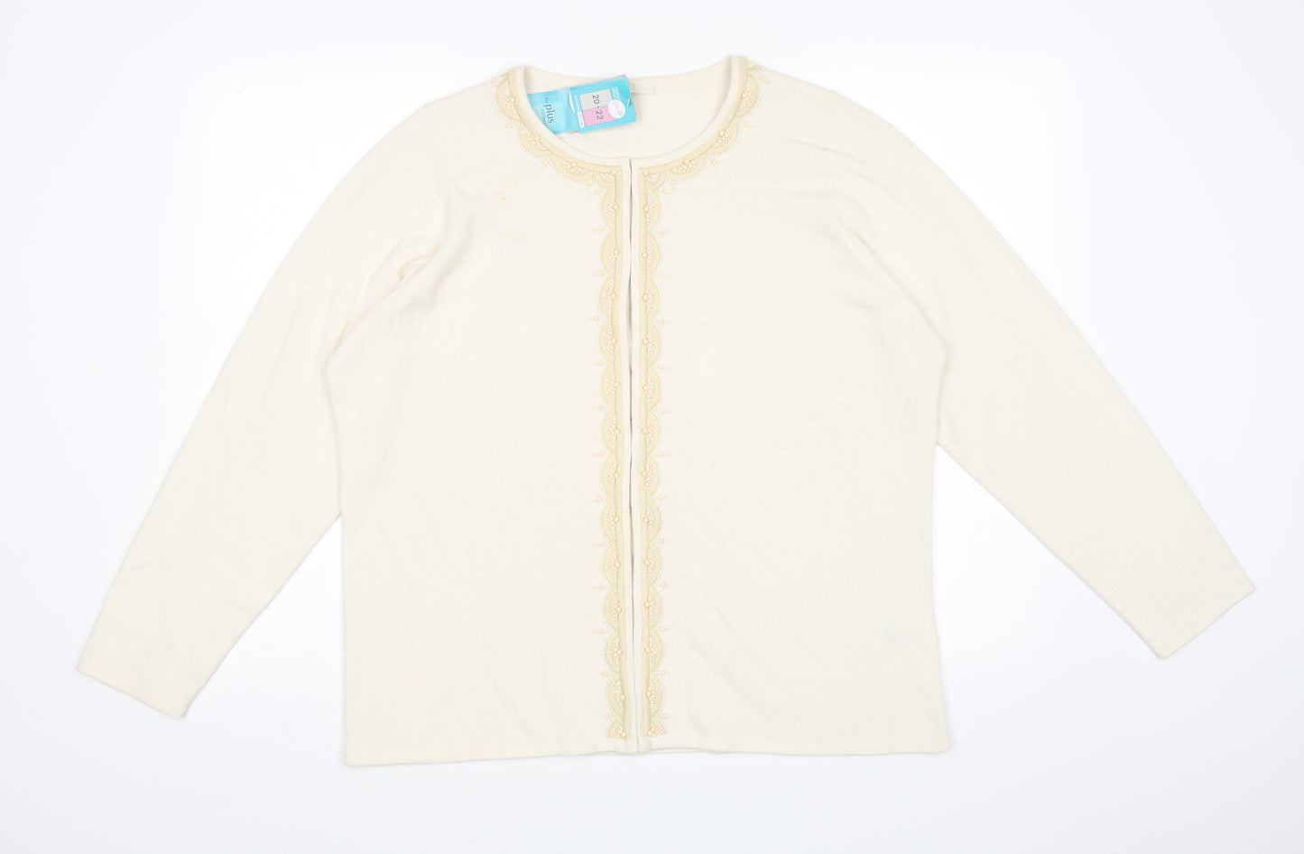 M&S Womens Ivory   Cardigan Jumper Size 22