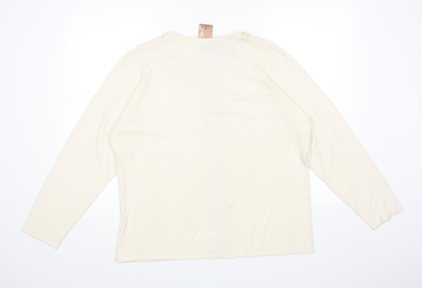 M&S Womens Ivory   Cardigan Jumper Size 22