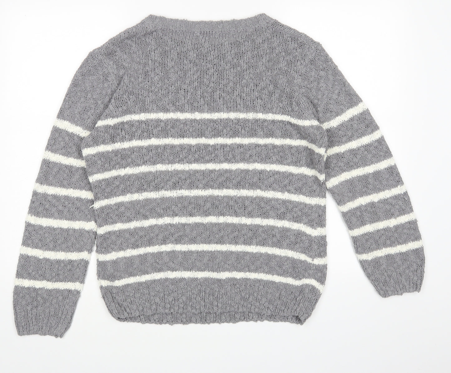 Damart Womens Grey Striped  Pullover Jumper Size 16