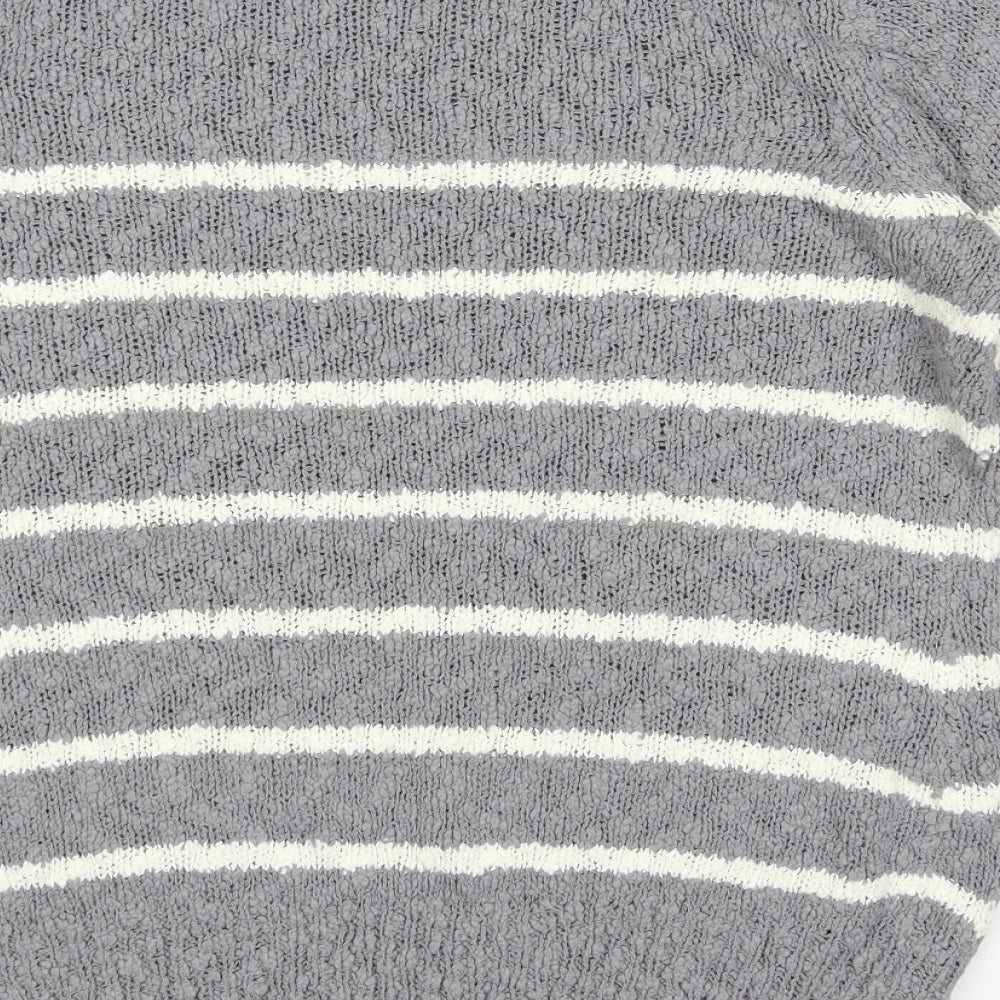 Damart Womens Grey Striped  Pullover Jumper Size 16