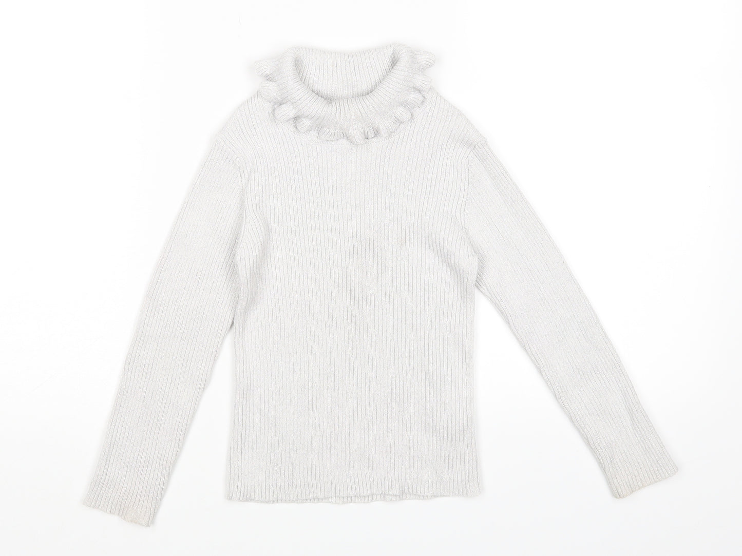 F&F Girls Silver   Basic T-Shirt Size 5-6 Years