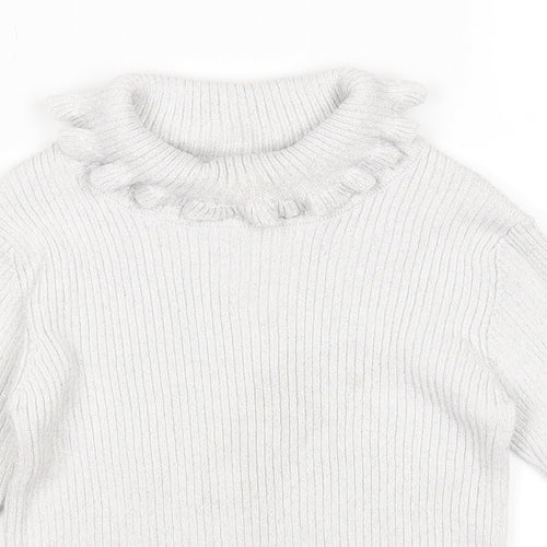 F&F Girls Silver   Basic T-Shirt Size 5-6 Years