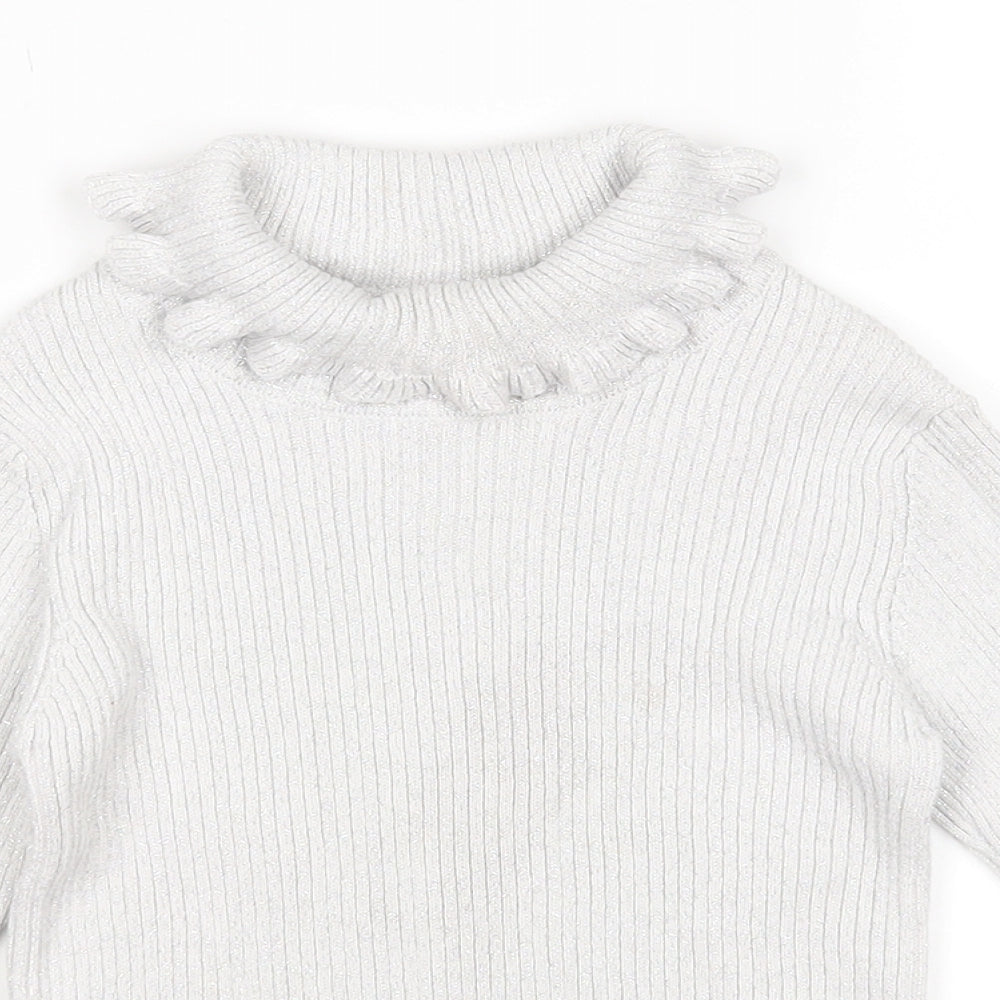 F&F Girls Silver   Basic T-Shirt Size 5-6 Years
