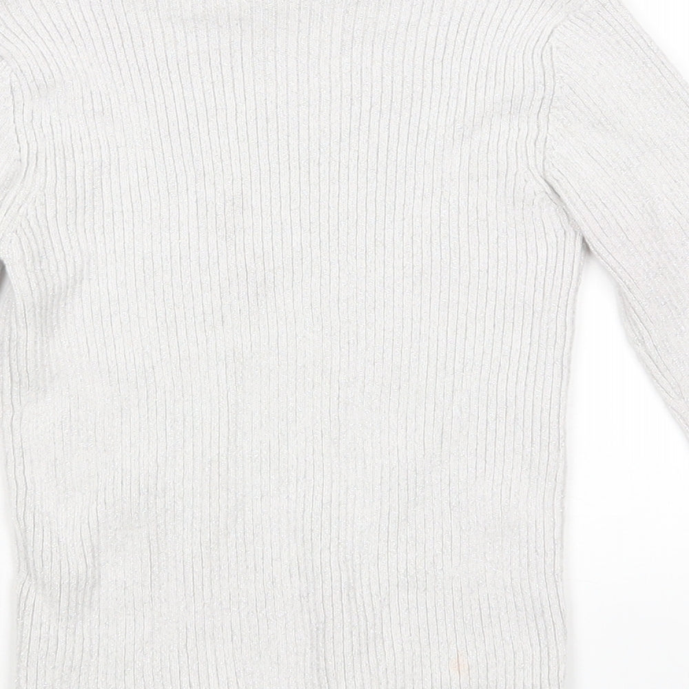F&F Girls Silver   Basic T-Shirt Size 5-6 Years