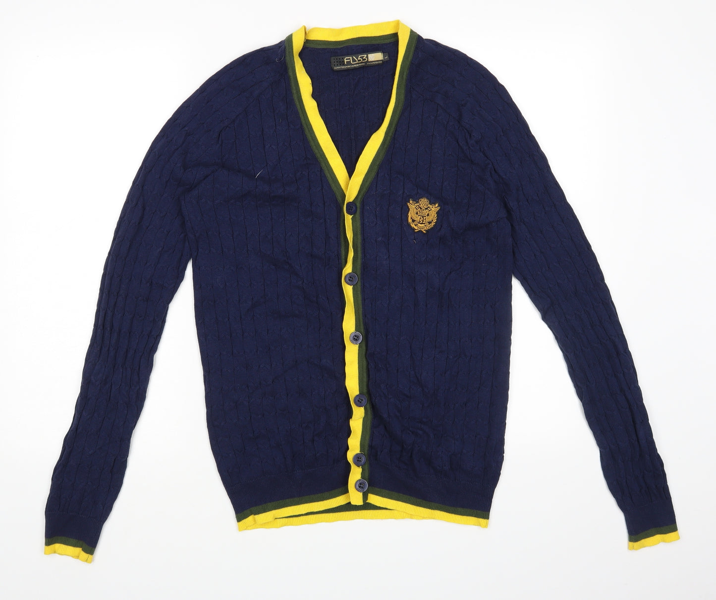 Fly 53 Mens Blue   Cardigan Jumper Size L