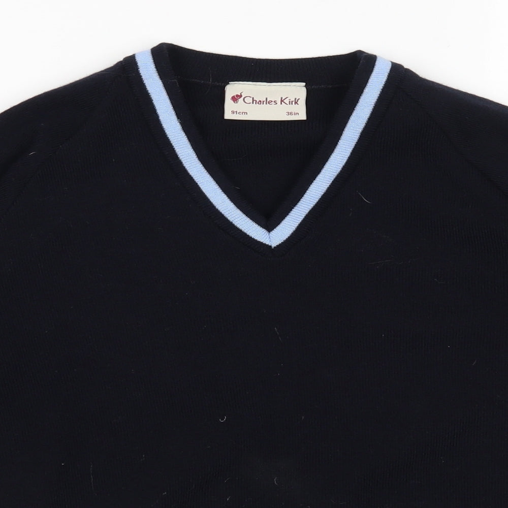 Charles Kirk Mens Blue   Pullover Jumper Size S
