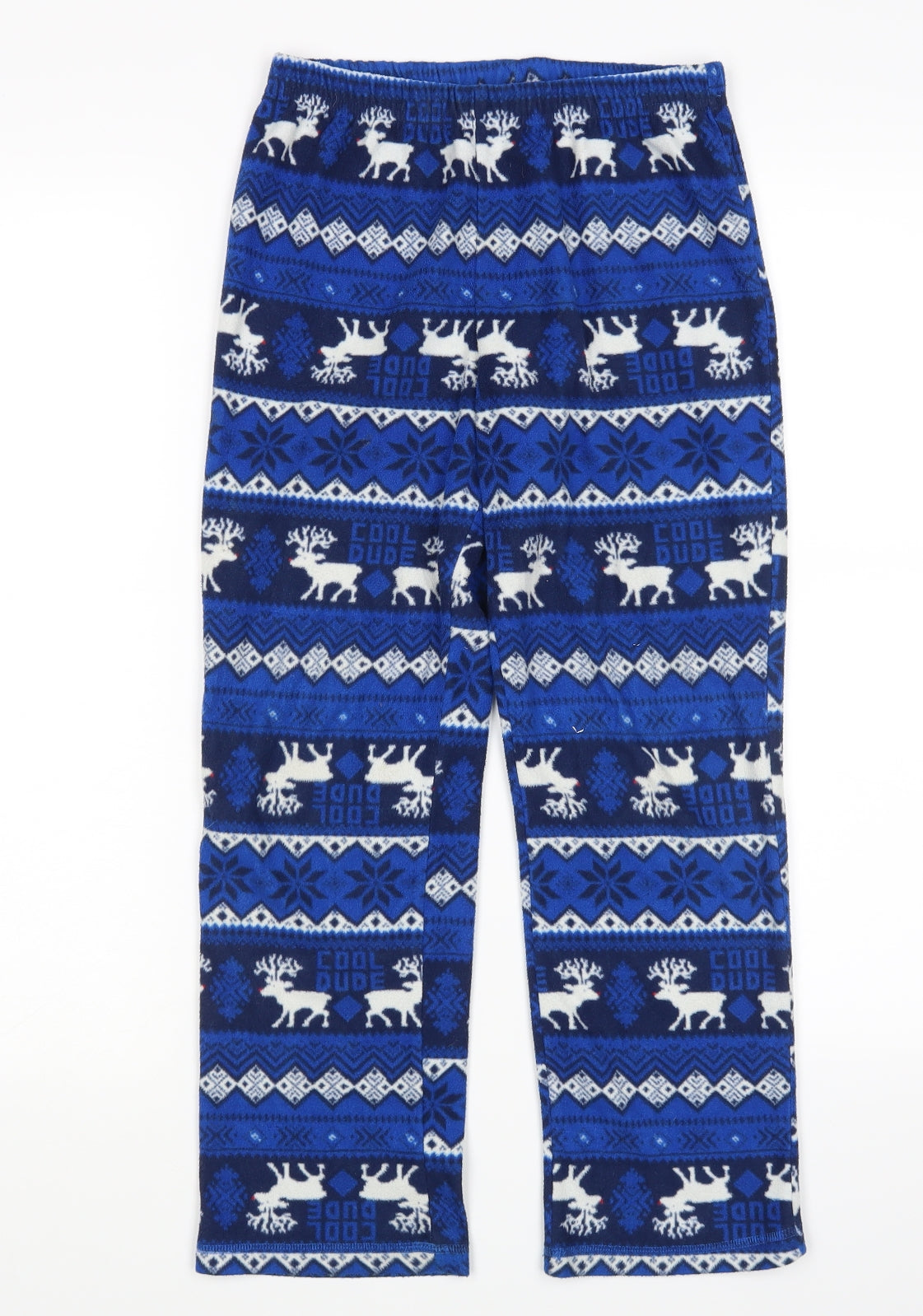 George Boys Blue Solid   Pyjama Pants Size 8-9 Years  - Christmas