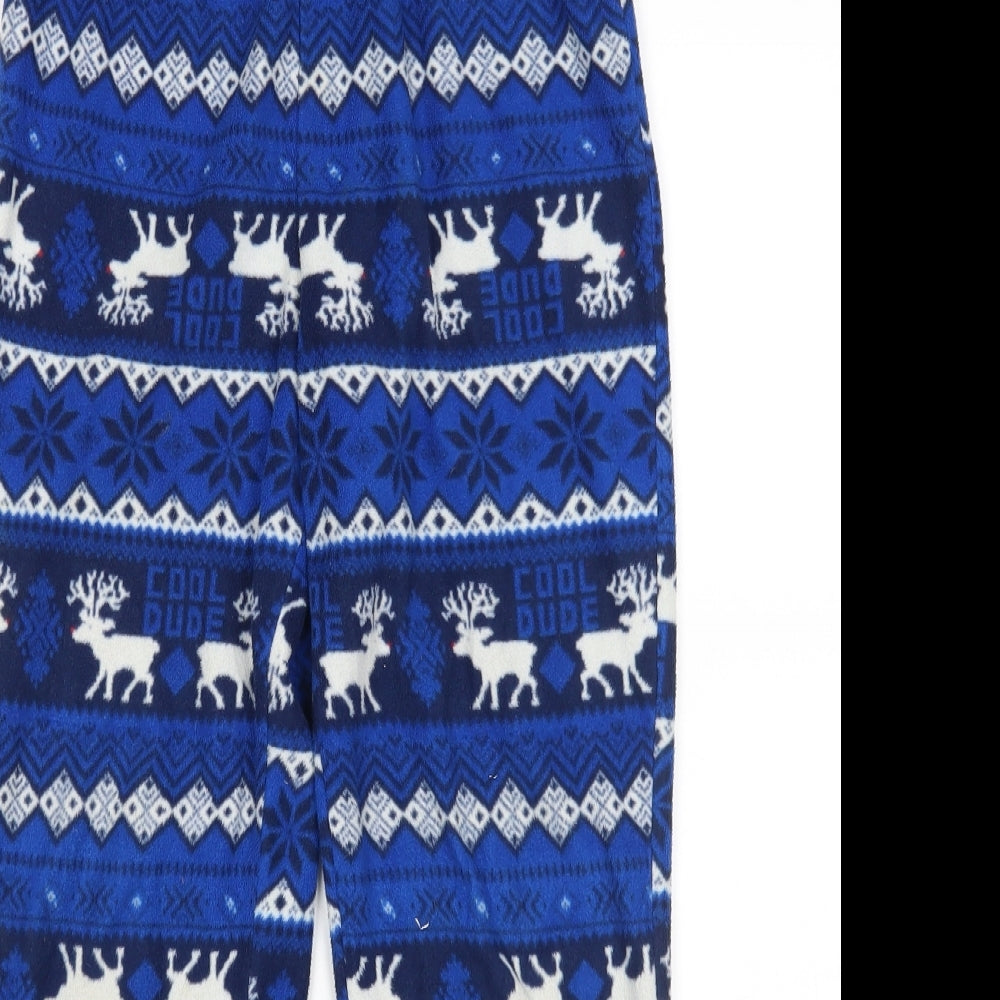 George Boys Blue Solid   Pyjama Pants Size 8-9 Years  - Christmas