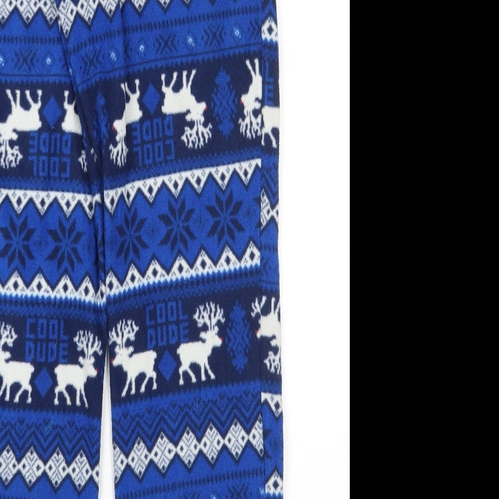 George Boys Blue Solid   Pyjama Pants Size 8-9 Years  - Christmas
