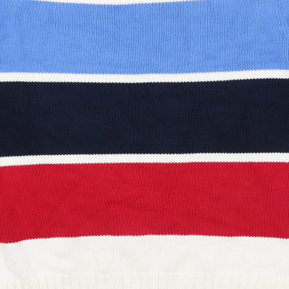 H&M Mens White Striped  Pullover Jumper Size M