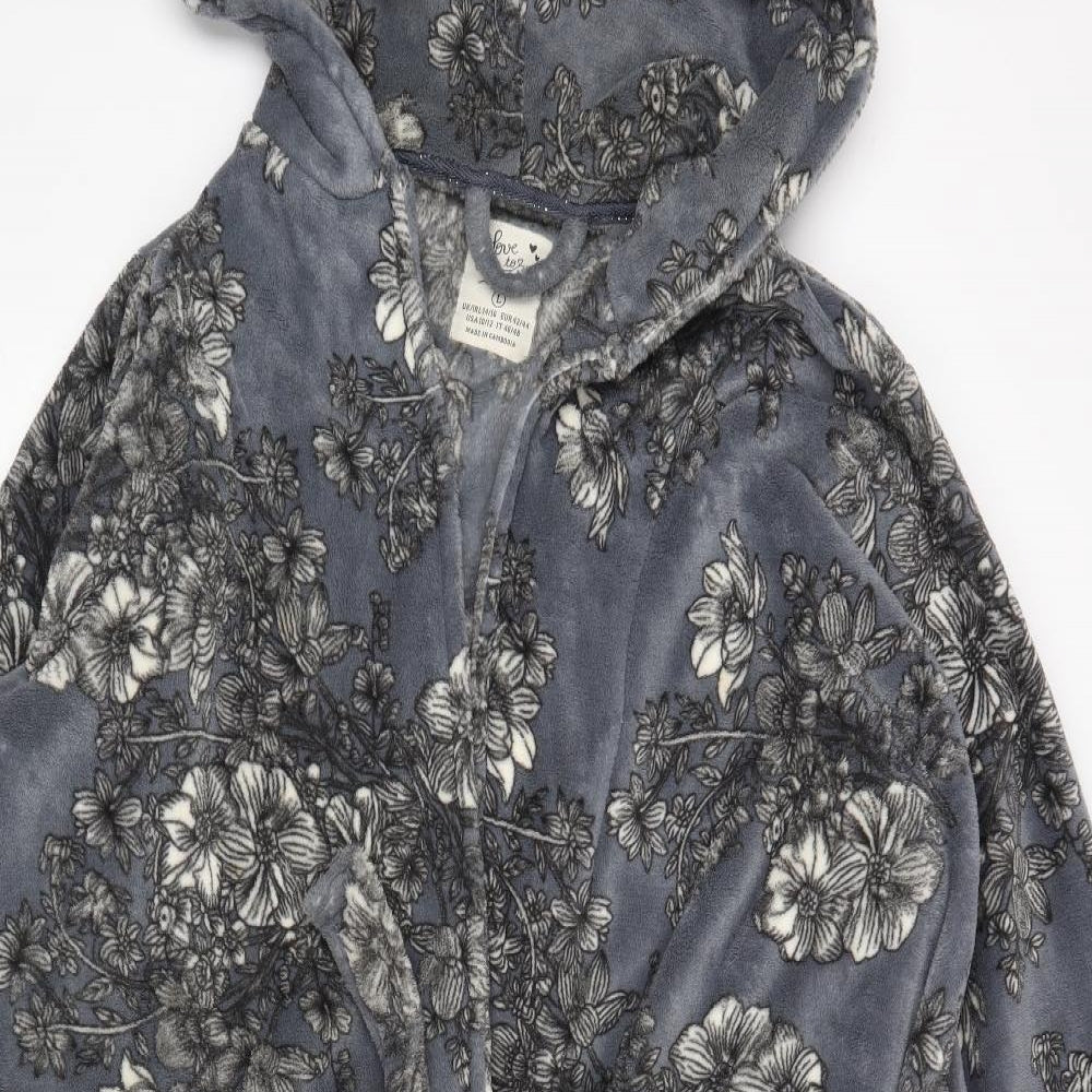 Love to Lounge Womens Grey Floral  Kimono Robe Size 16