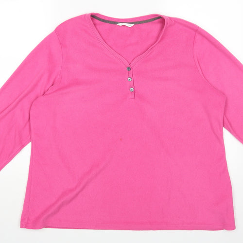 M&S Womens Pink Solid  Top Pyjama Top Size 16