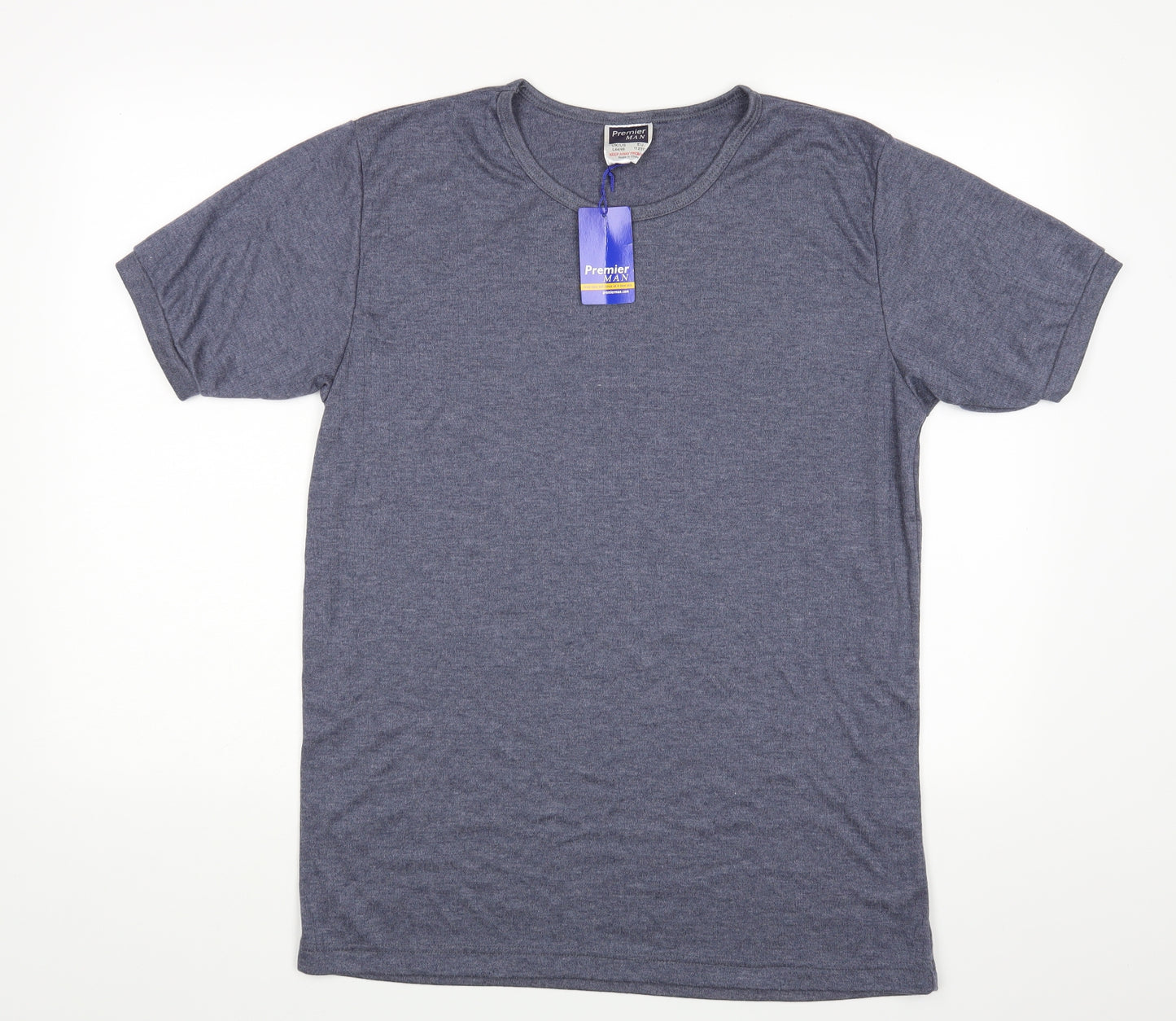 Premier Man Mens Blue    T-Shirt Size L