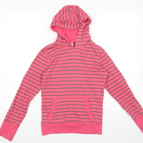 Pineapple Womens Pink Striped  Pullover Hoodie Size 8