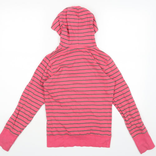 Pineapple Womens Pink Striped  Pullover Hoodie Size 8