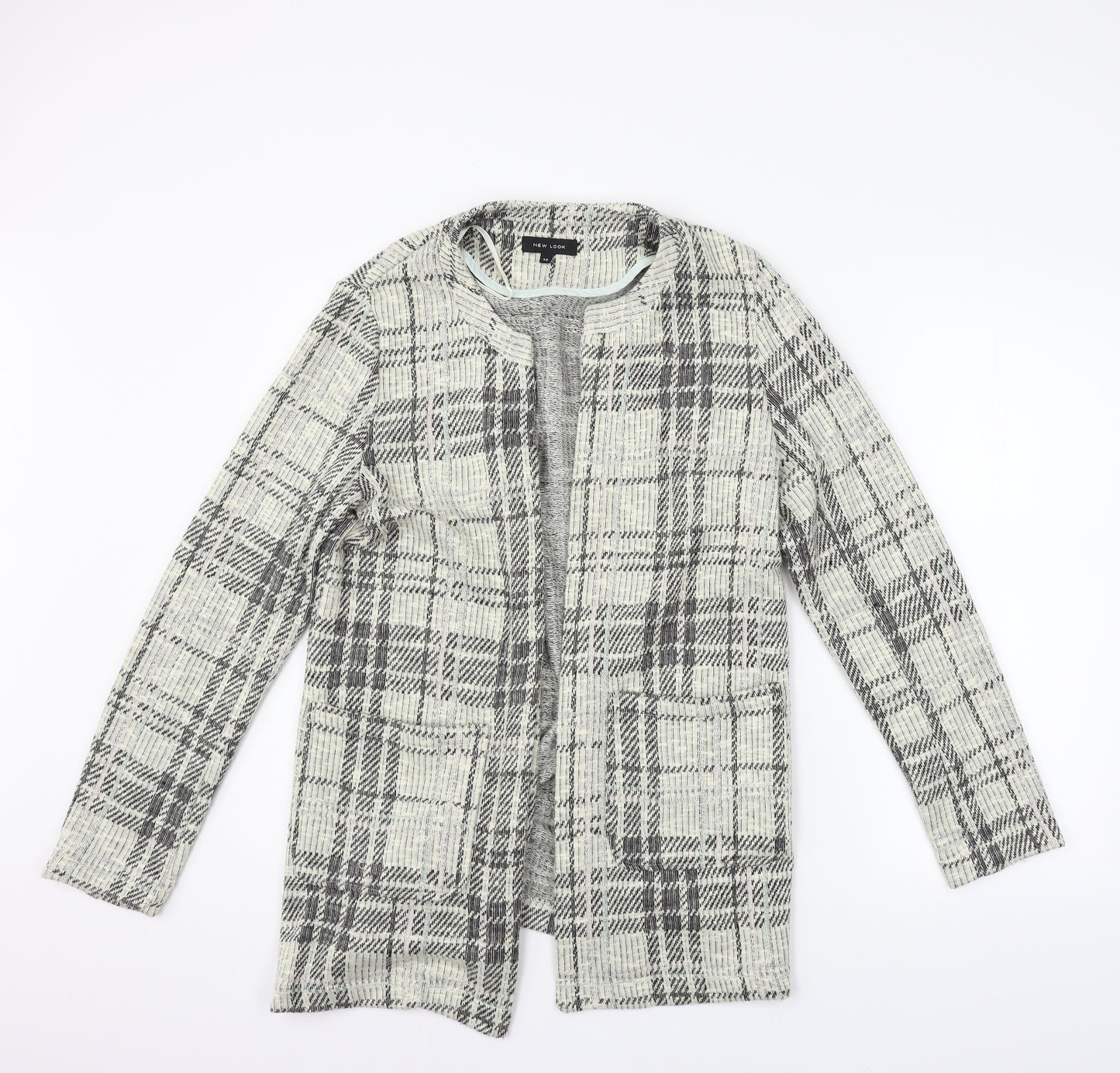 New Look Womens Beige Check  Cardigan Jumper Size 12