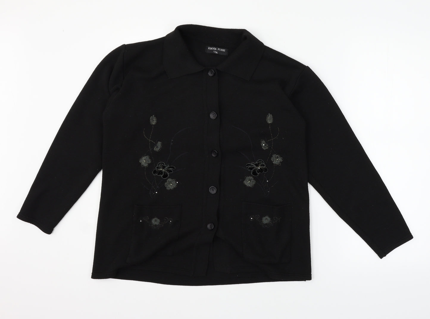 Xiaosa Fushi Womens Black   Cardigan Jumper Size L
