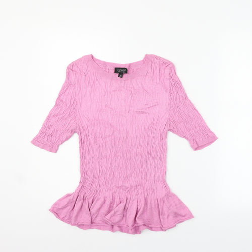 Topshop Womens Pink   Basic T-Shirt Size 10